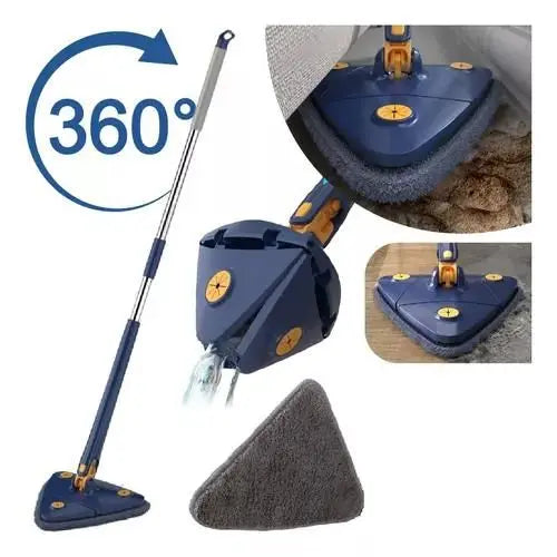 Esfregão Triangulo Mop De Limpeza Ajustavel Giratoria 360°